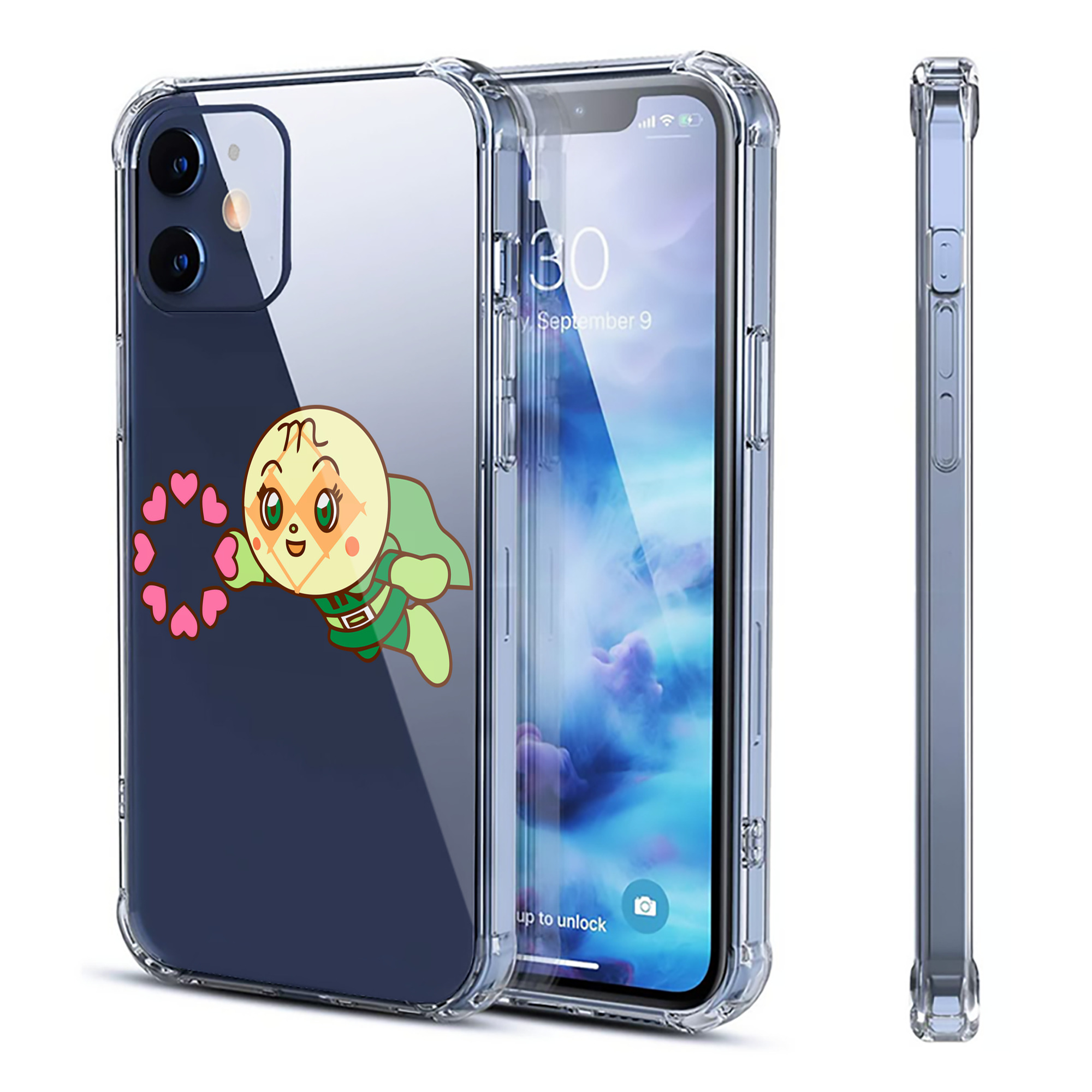 （画像用） アンパンマン Anpanman 【iPhone 12シリーズ対応】透明スマホケース（クリアソフトケース）